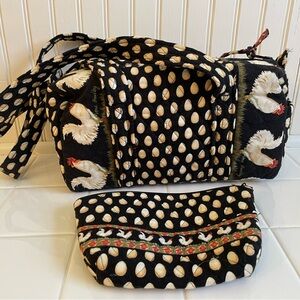 Vera Bradley Chanticleer design handbag/cosmetic bag set.